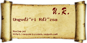 Ungvári Rózsa névjegykártya